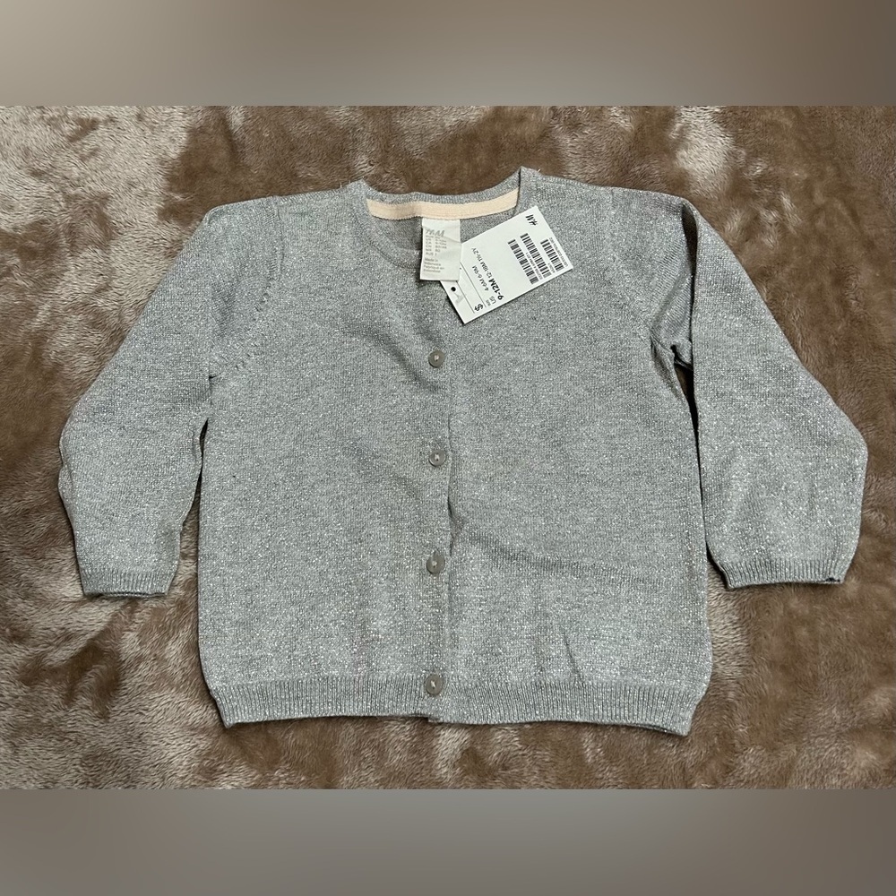 H&M‎ Kids Gray Sparkle Cardigan Sweater